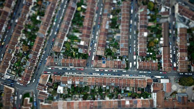 aerial view of town